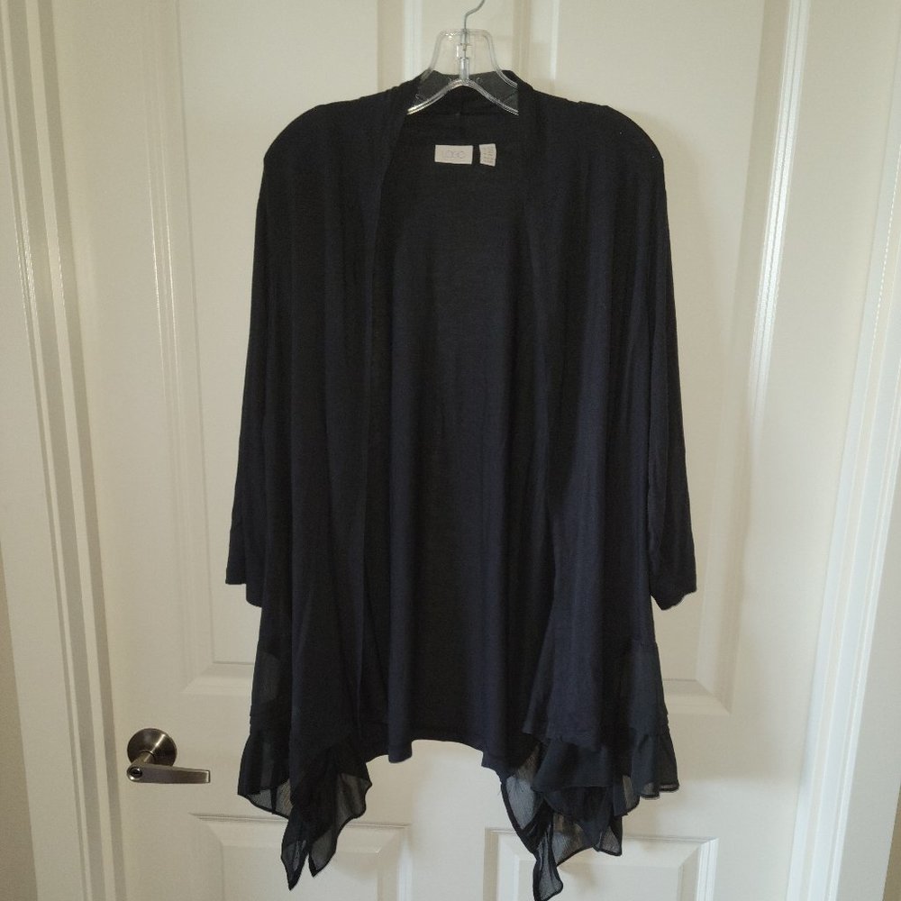 LOGO by Lori Goldstein QVC 2X Duster Chiffon Hem